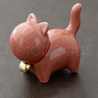 Ceramic Cat Figurines with Bell PW-WG28304-03-1
