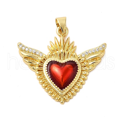 Brass Micro Pave Cubic Zirconia Pendants KK-P303-15B-G-1