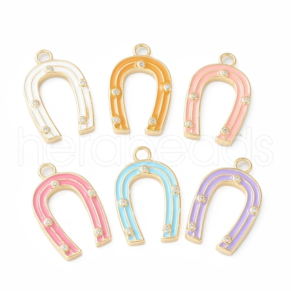 Brass Micro Pave Clear Cubic Zirconia Pendants KK-B030-13G-1