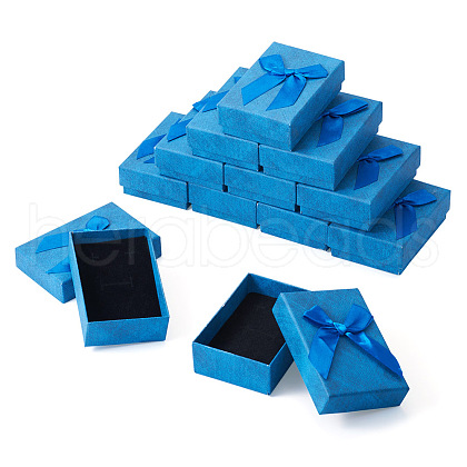Rectangle Paper Jewelry Set Storage Gift Boxes with Bowknot CON-TAC0014-12F-1
