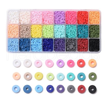 240g 24 Colors Handmade Polymer Clay Beads CLAY-JP0001-09-4mm-1