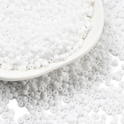 Frosted Opaque Glass Seed Beads SEED-R029-2mm-A01-1