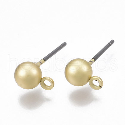 Smooth Surface Alloy Stud Earring Findings X-PALLOY-T064-38MG-1