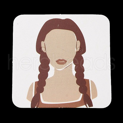 Square Girl Print Paper Earring Display Card CDIS-M007-01E-1