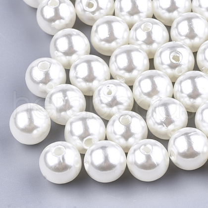 Imitation Pearl Acrylic Beads X-SACR-S028-01-1