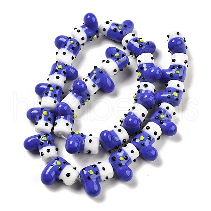 Handmade Lampwork Bumpy Beads Strands LAMP-U001-01F-1-1