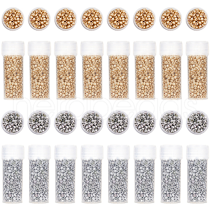 SUNNYCLUE 80G 2 Colors 12/0 Electroplate Glass Seed Beads SEED-SC0001-52-1