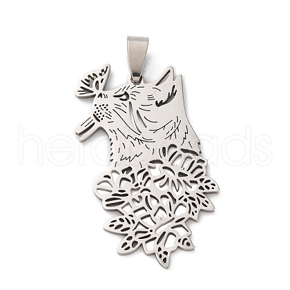 201 Stainless Steel Pendants STAS-V013-14P-1