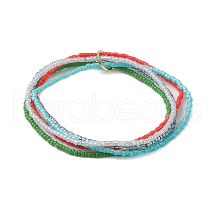Seed Beads Multi-strand Stretch Bracelets for Women BJEW-JB10544-1