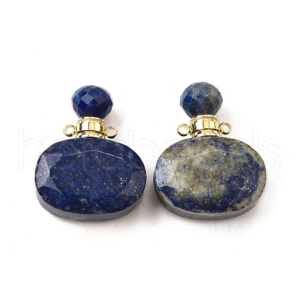 Natural Lapis Lazuli Perfume Bottle Pendants G-L623-07G-03-1