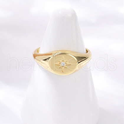 Brass Micro Pave Clear Cubic Zirconia Cuff Rings for Women RJEW-U048-01G-1