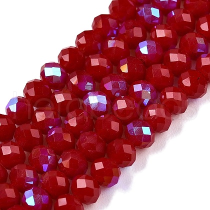 Electroplate Opaque Solid Color Glass Beads Strands EGLA-A044-P3mm-L02-1
