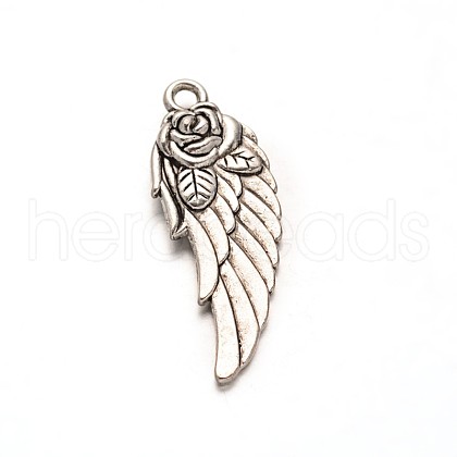 Tibetan Style Alloy Wing Pendants PALLOY-ZN48529-AS-RS-1