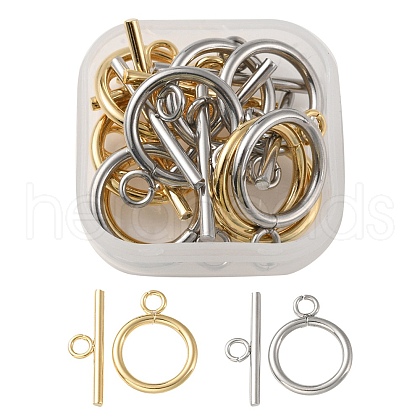 10 Sets 2 Styles 304 Stainless Steel Toggle Clasps STAS-YW0001-64-1