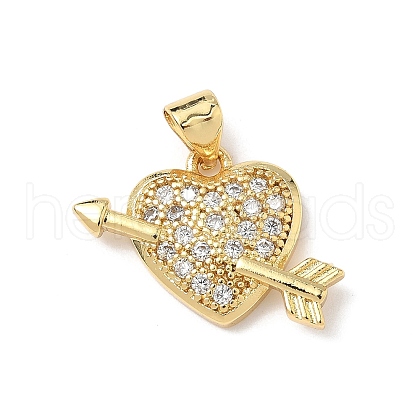 Brass Micro Pave Cubic Zirconia Pendants KK-Q068-13G-1