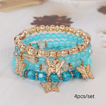 Boho Style Wood Beaded Stretch Bracelet Sets for Women WGE3C3B-39-1