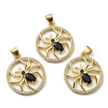 Brass with Cubic Zirconia Pendants KK-K341-22G-1
