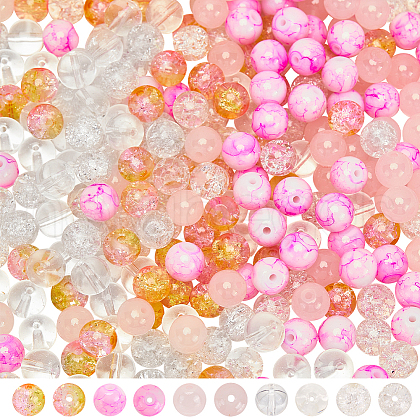 SUNNYCLUE 300Pcs 5 Colors Transparent Glass Beads GLAA-SC0002-42A-1