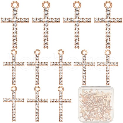 SUNNYCLUE 50Pcs Alloy Crystal Rhinestone Pendants FIND-SC0005-02-1