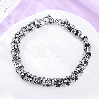 201 Stainless Steel Byzantine Chain Bracelets BJEW-B078-155P-1
