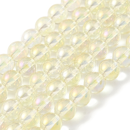 Transparent Electroplate Glass Beads Strands GLAA-T032-T8mm-C02-1