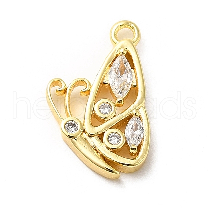 Brass Micro Pave Cubic Zirconia Pendants ZIRC-P113-02G-1