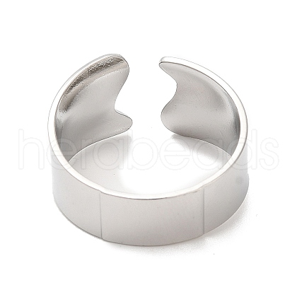 304 Stainless Steel Plain Open Cuff Ring for Women RJEW-M149-22P-1