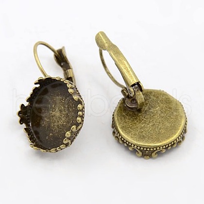 Brass Leverback Earring Findings KK-E019-AB-NF-1