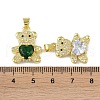 Brass Micro Pave Cubic Zirconia Pendants KK-P266-17G-3