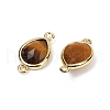 Natural Tiger Eye Faceted Connector Charms G-L514-048P-04-2