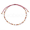 Bohemian Style Glass Seed Round Beads Braided Bead Bracelets RZ1684-2-1
