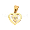 304 Stainless Steel Crystal Rhinestone Pendants STAS-K243-42G-2