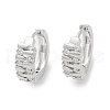 Brass Clear Cubic Zirconia Hoop Earrings EJEW-Q016-05P-2