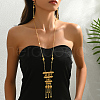 Elegant Brass Multilayer Geometric Necklace & Earrings Sets for Women ID8941-2