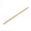Brass Micro Pave Clear Cubic Zirconia Leaf Link Chain Bracelets for Women ZIRC-T016-08G-3