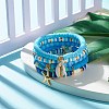 5Pcs 5 Style Handmade Polymer Clay Heishi Beads Stretch Bracelets Set BJEW-JB07513-2