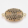 Brass Micro Pave Cubic Zirconia Links KK-I614-006G-1