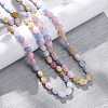 Macaron Color Natural Dyed Malaysia Jade Tumble Stone Nuggets Beaded Long Necklaces for Women NJEW-F340-A01-3