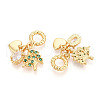 Brass Micro Pave Cubic Zirconia Pendants KK-N271-12G-2