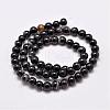 Natural Black Agate Bead Strands G-G962-4mm-12-2