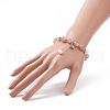 Natura Strawberry Quartz & Pearl Beaded Stretch Bracelet BJEW-JB09004-3