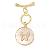 Brass Micro Pave Clear Cubic Zirconia Toggle Clasps KK-N254-92G-3