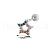 Brass Micro Pave Colorful Cubic Zirconia Star Cartilage Earrings WG7D5C2-15-2
