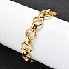 304 Stainless Steel Flat Round Link Chain Bracelets for Women BJEW-R021-08G-1