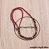 Round Synthetic Turquoise & Glass Seed Beaded Necklaces fow Men FS-WGBCB06-01-2