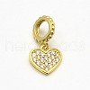 CZ Brass Micro Pave AAA Cubic Zirconia Large Hole European Dangle Charms ZIRC-L014-07G-NR-1