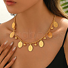 Elegant Brass Geometric Oval Flower Bib Necklaces for Women's Daily Parties Gathering BW2179-4