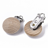 Natural Beech Wood Baby Pacifier Holder Clips WOOD-S055-10-1