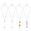 4Pcs Brass Satellite Chain Necklaces NJEW-TAC0022-10