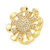 Helm Clear Cubic Zirconia Open Cuff Ring RJEW-L121-026G-1